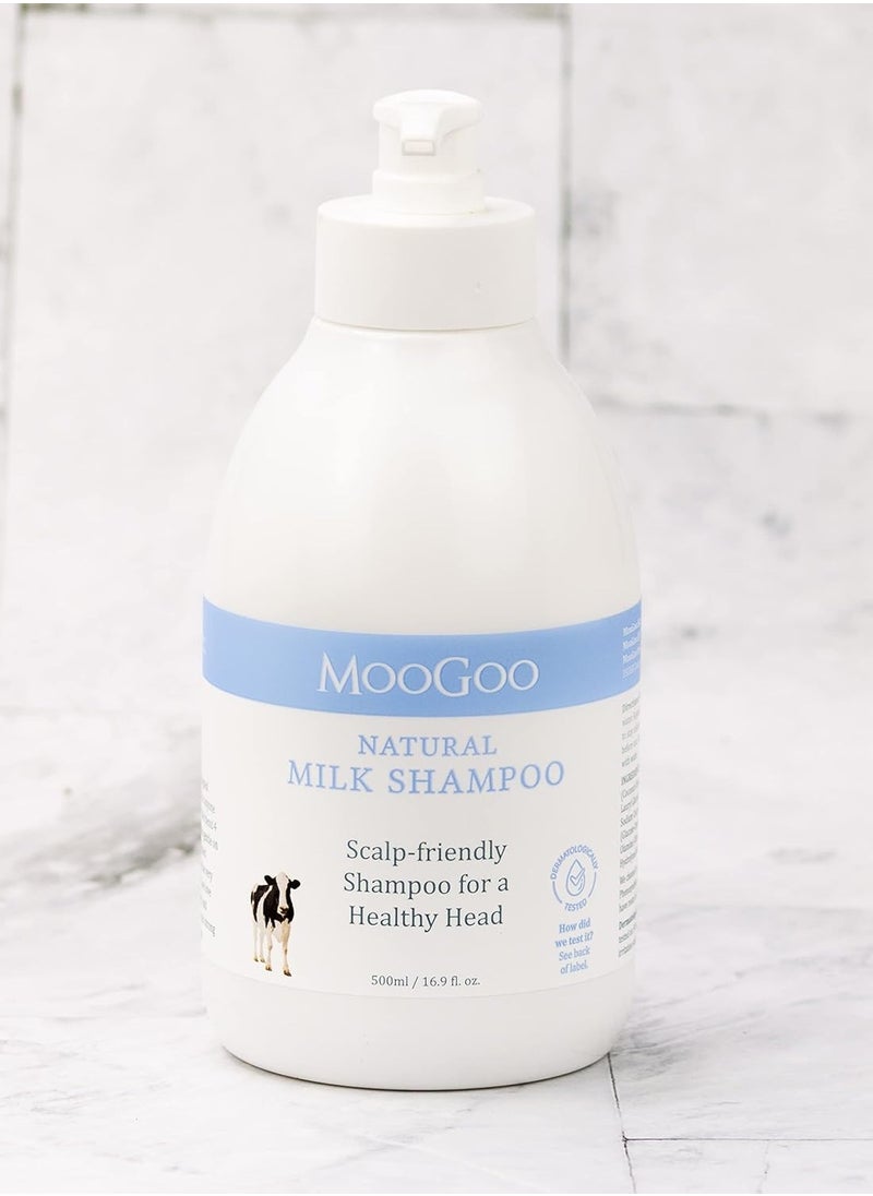 MooGoo Natural Milk Shampoo & Cream Conditioner Pack - For Itchy, Dry, Eczema, Psoriasis & Dandruff Prone Scalps – SLS, Silicone, Sulfate & Paraben Free - Natural & Gentle Formula – 2x 500ml