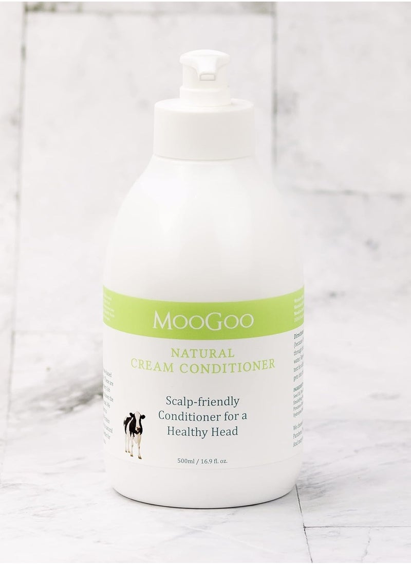 MooGoo Natural Milk Shampoo & Cream Conditioner Pack - For Itchy, Dry, Eczema, Psoriasis & Dandruff Prone Scalps – SLS, Silicone, Sulfate & Paraben Free - Natural & Gentle Formula – 2x 500ml
