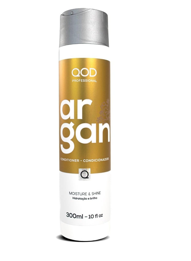 QoD ARGAN CONDITIONER 300ML-10fl oz - SHINE AND SOFTNESS/HAIR TYPE: DRY, DAMAGED, FRIZZY AND DULL/FREE OF SALT AND SULFATE / WITH SILICONES AND ARGAN OIL