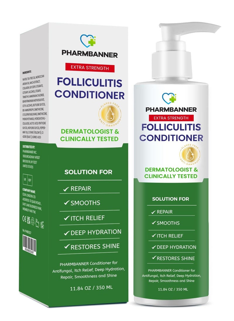 Folliculitis Itch Relief Conditioner: Tea Tree Oil & Moroccan Argan Oil - Deep Hydration & Repair - Nourishes, Smooths, Restores Shine - Safe for Dry or Damaged Hair-11.84 oz