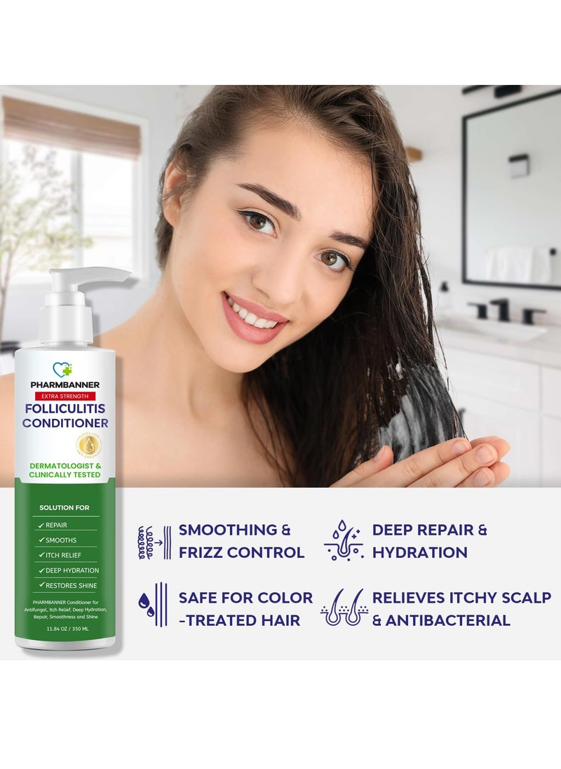 Folliculitis Itch Relief Conditioner: Tea Tree Oil & Moroccan Argan Oil - Deep Hydration & Repair - Nourishes, Smooths, Restores Shine - Safe for Dry or Damaged Hair-11.84 oz