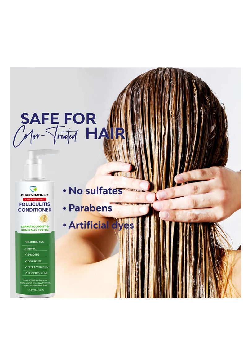 Folliculitis Itch Relief Conditioner: Tea Tree Oil & Moroccan Argan Oil - Deep Hydration & Repair - Nourishes, Smooths, Restores Shine - Safe for Dry or Damaged Hair-11.84 oz