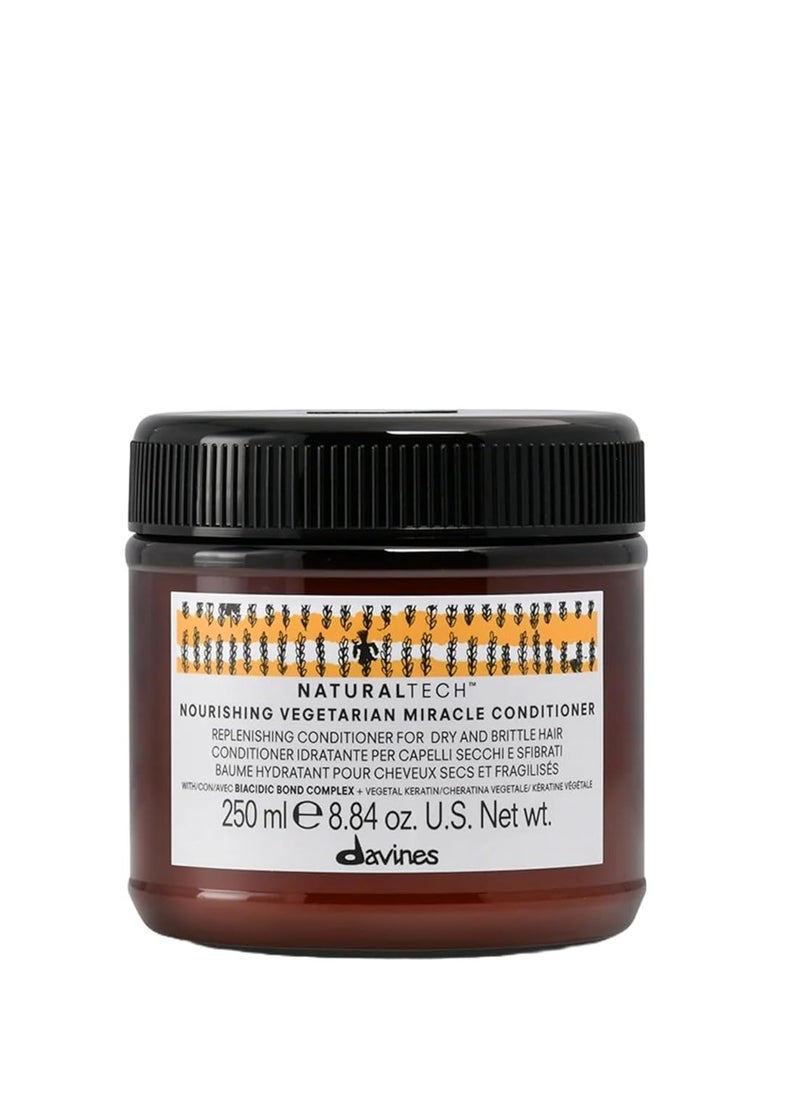 Davines Naturaltech NOURISHING Vegetarian Miracle Conditioner, Moisturize And Hydrate Brittle And Unstructured Hair, Add Softeness While Brightening, 8.84 oz.