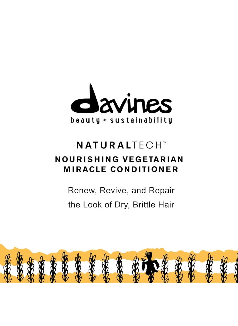 Davines Naturaltech NOURISHING Vegetarian Miracle Conditioner, Moisturize And Hydrate Brittle And Unstructured Hair, Add Softeness While Brightening, 8.84 oz.