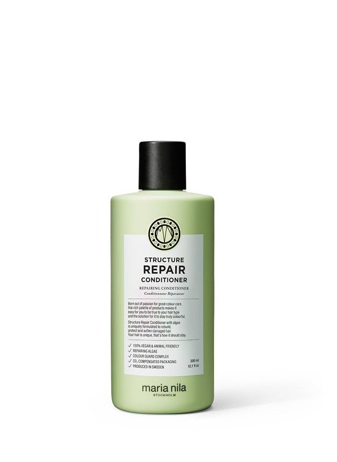 Maria Nila Structure Repair, Conditioner 10.1 Fl Oz, For Damaged & Chemically Treated Hair, Algae Extract Rebuilds & Moisturizes, 100% Vegan & Sulfate/Paraben free