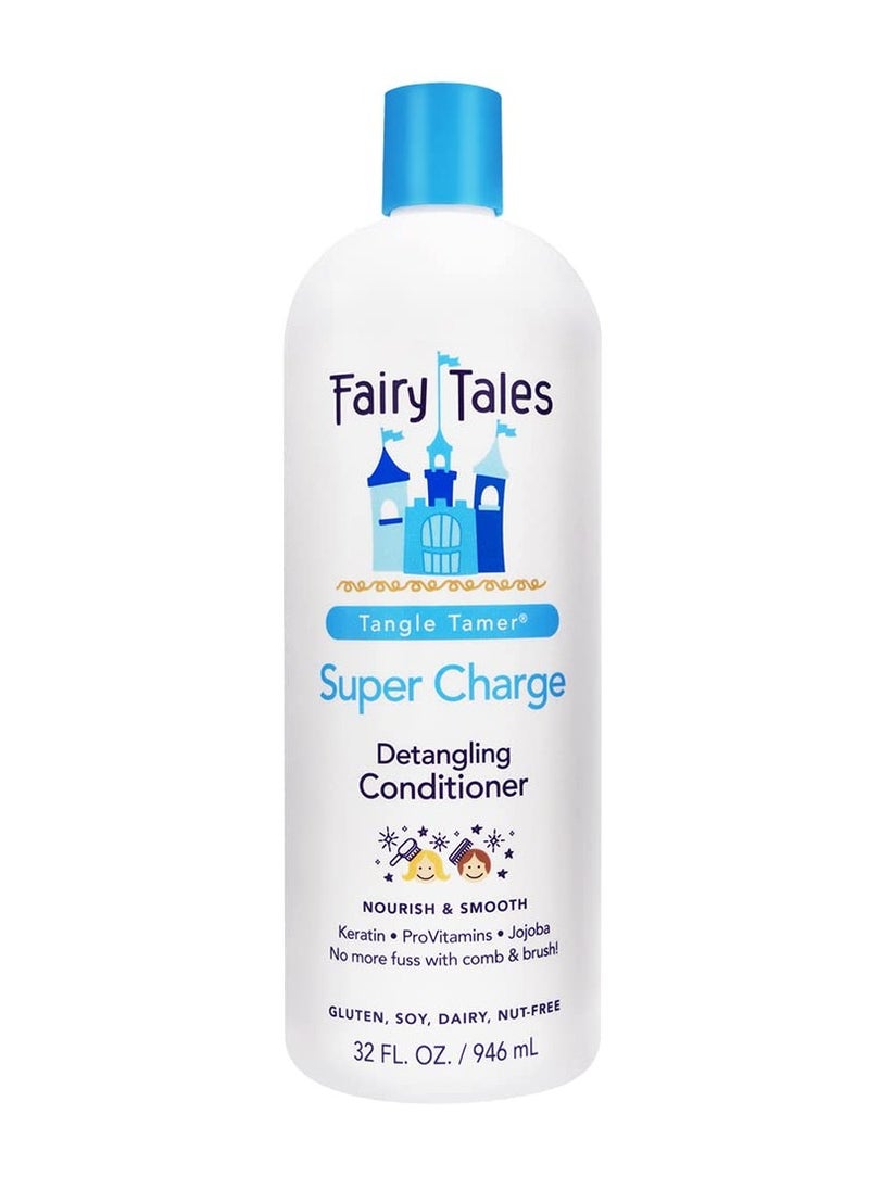 Fairy Tales Tangle Tamer Super Charge - Detangling Conditioner for Kids - Paraben Free, Sulfate Free, Gluten Free, Nut Free- 32 oz