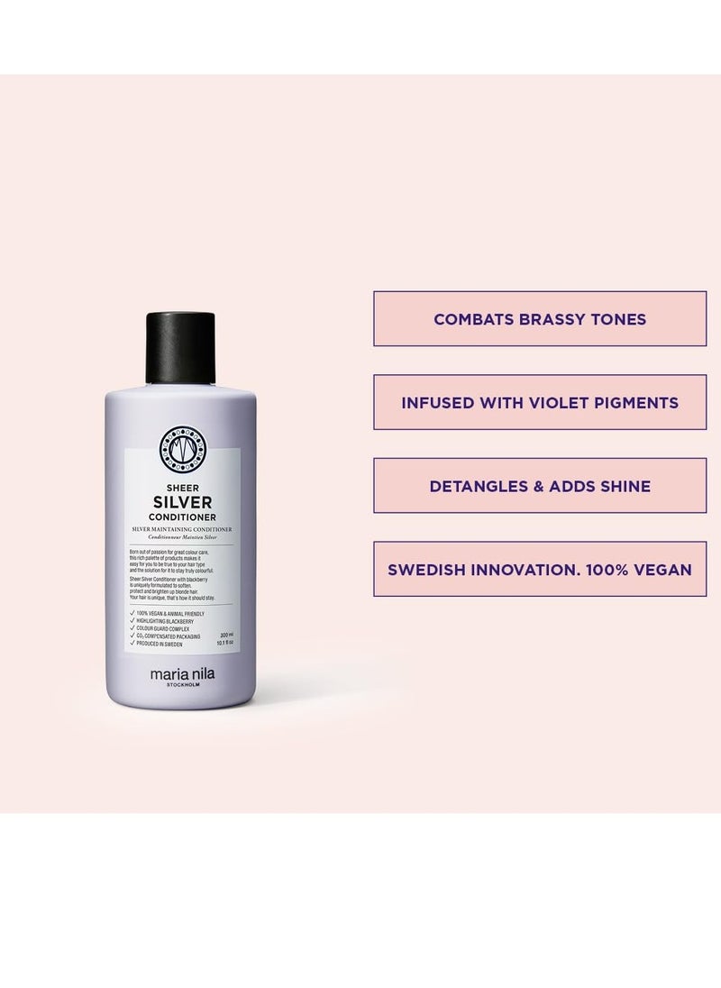 Maria Nila Sheer Silver, Neutralizes Golden Shades, Violet Pigments Gives Cool Tone, 100% Vegan & Sulfate/Paraben free