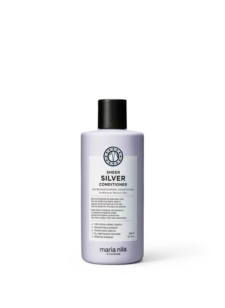 Maria Nila Sheer Silver, Neutralizes Golden Shades, Violet Pigments Gives Cool Tone, 100% Vegan & Sulfate/Paraben free