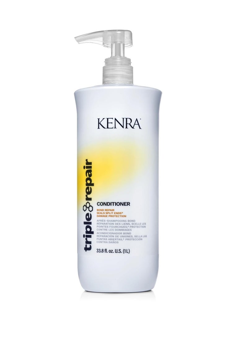Kenra Triple Repair Conditioner | Targets & Repairs Weak or Broken Bonds | Split Ends | Damaged Hair | Bond Builder | Sulfate-Free