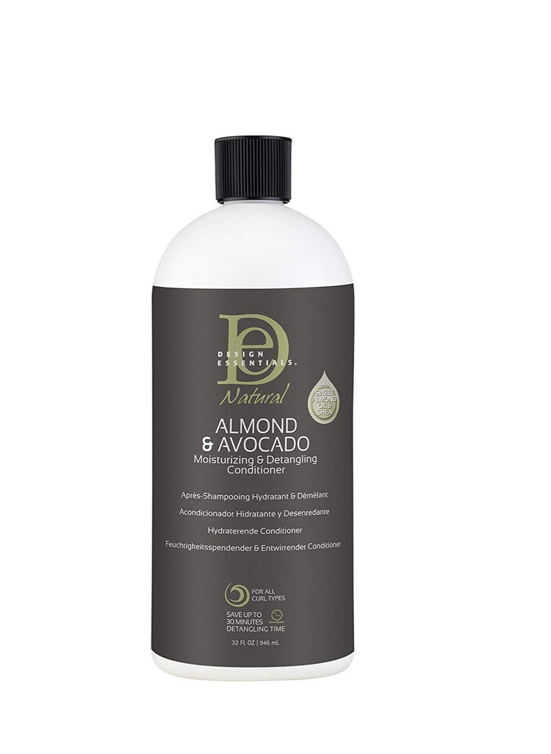 Design Essentials Almond and Avocado Moisturizing and Detangling Conditioner, 32 Ounces