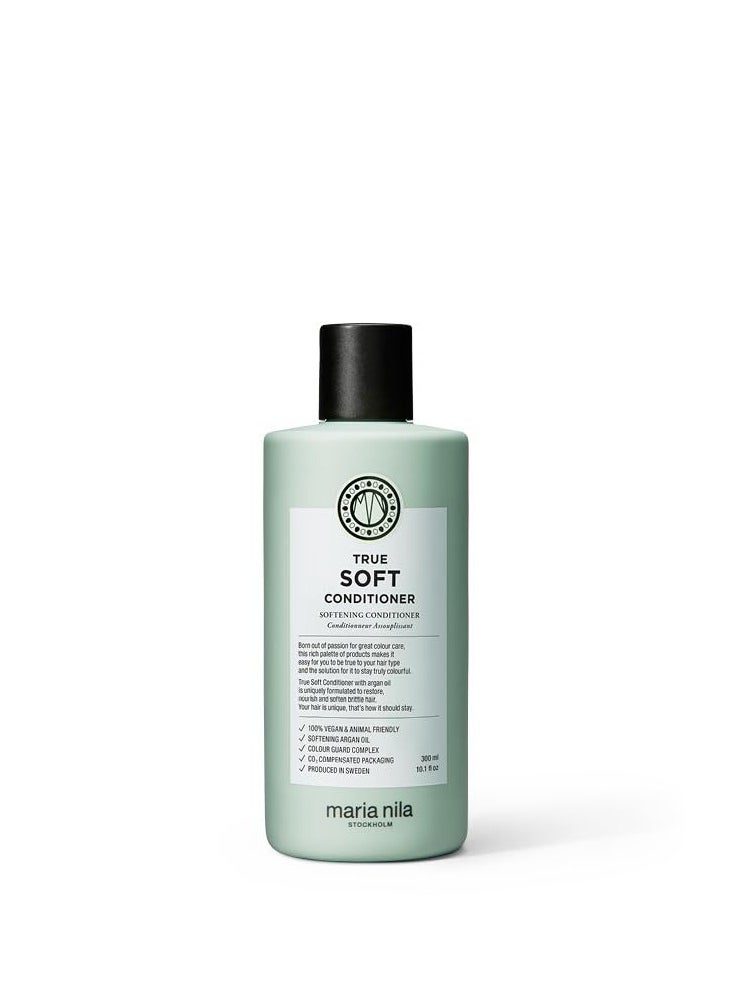 Maria Nila True Soft, Conditioner 10.1 Fl Oz, For Dry Hair, Argan Oil Remoisturises & Reduces Frizz, 100% Vegan & Sulfate/Paraben free