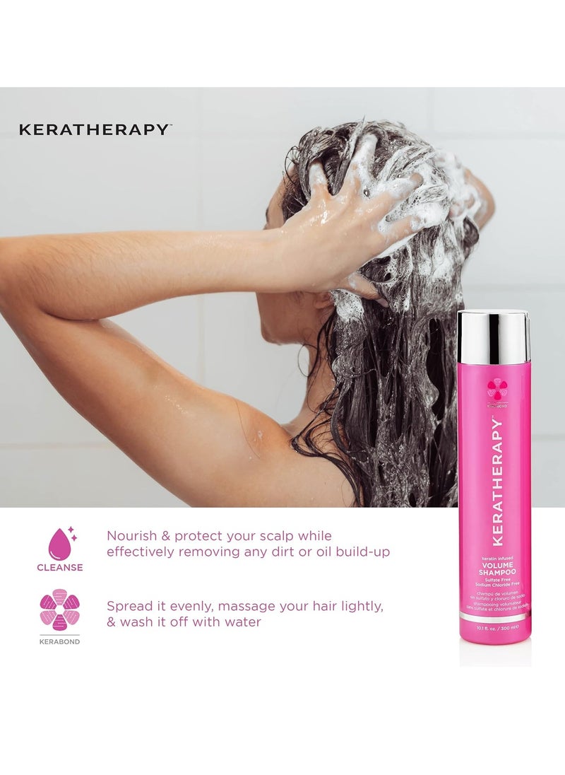 Keratherapy Keratin Infused Volume Conditioner, 10.1 fl. oz., 300 ml - Thin Hair Conditioner for Volume & Thickening - With Hemp Seed Oil, Indian Laurel Extract, Sea Kelp & Hydrolyzed Silk