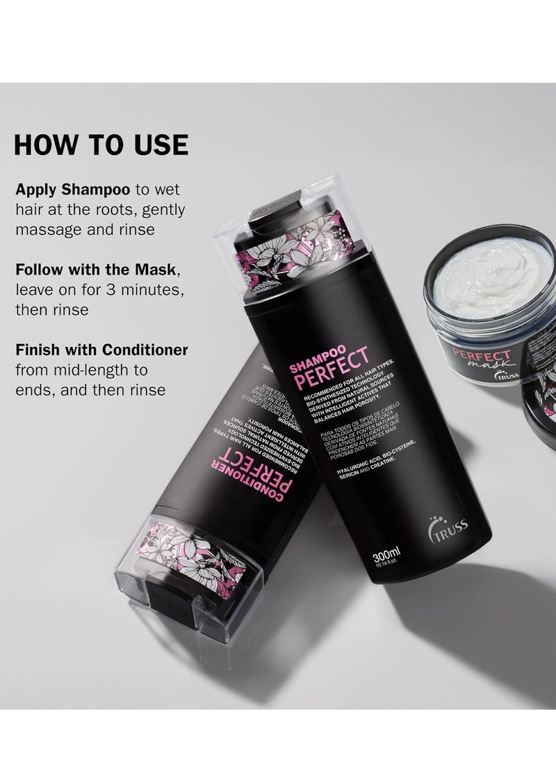 TRUSS Perfect Conditioner - Advanced Anti-aging Conditioning Formula for All Hair Types Including Colored, Damaged, Chemically Treated Hair - Promotes Strong, Healthy, Silky Hair