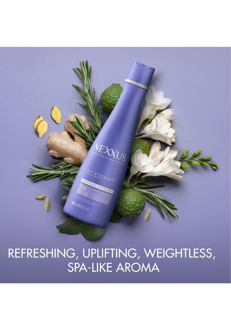 Nexxus Hy-Volume Weightless Lift Conditioner For Flat & Limp Hair Protein Fusion with Collagen Protein & Hyaluronic Acid for 48 Hours of Volume 13.5 Fl Oz