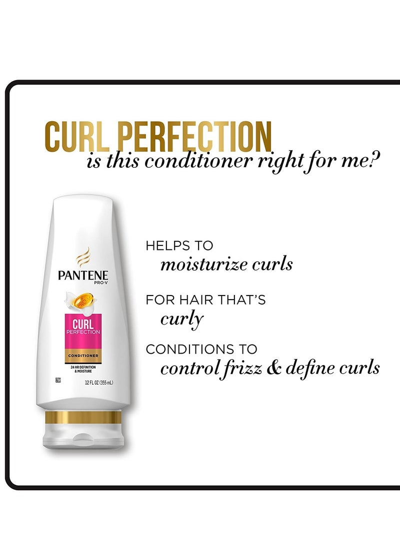 Pantene Pro-V Curly Hair Curl Perfection Moisturizing Conditioner, 12.6 Fl Oz (Pack of 2)