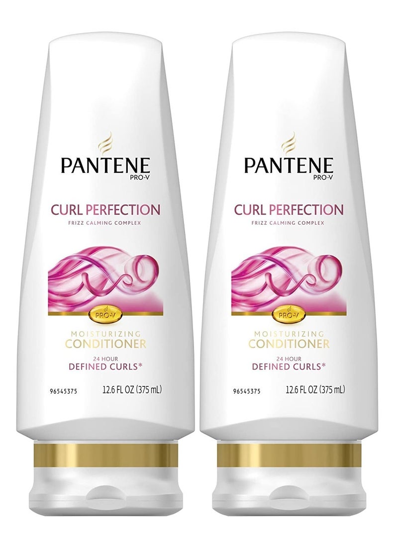 Pantene Pro-V Curly Hair Curl Perfection Moisturizing Conditioner, 12.6 Fl Oz (Pack of 2)