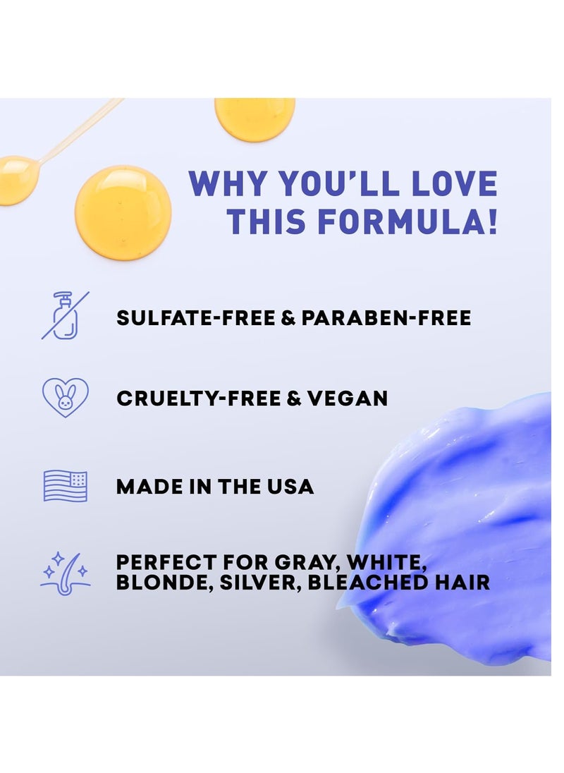 Just Nutritive Purple Conditioner for Blonde, Gray, White, Silver, and Bleached Hair - Eliminate Brassiness, Boost Shine, Repairs, Hydrates, Sulfate-Free, Paraben-Free, Gentle on Scalp, 8 oz.