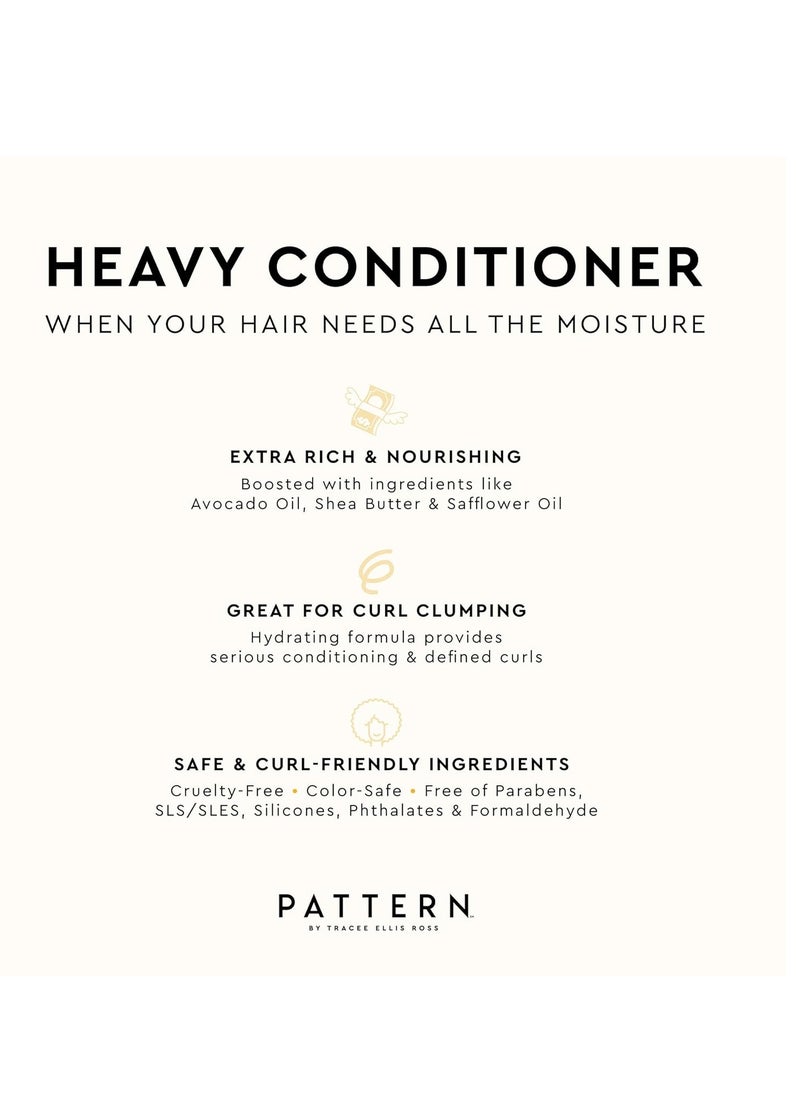 PATTERN Beauty by Tracee Ellis Ross Heavy Conditioner, 13 Fl Oz, Avocado Oil, Shea Butter & Safflower Oil, Rich Moisture for Curlies, Coilies and Tight-Textures, 3a-4c