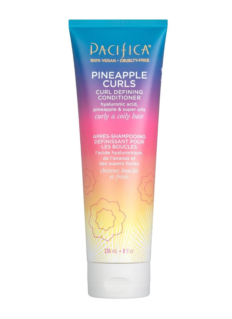 Pacifica Beauty, Pineapple Curls Defining Natural Conditioner, For Curly, Coily and Textured Hair Types, Pineapple Scent, Sulfate Free and Silicone Free, 100% Vegan and Cruelty Free