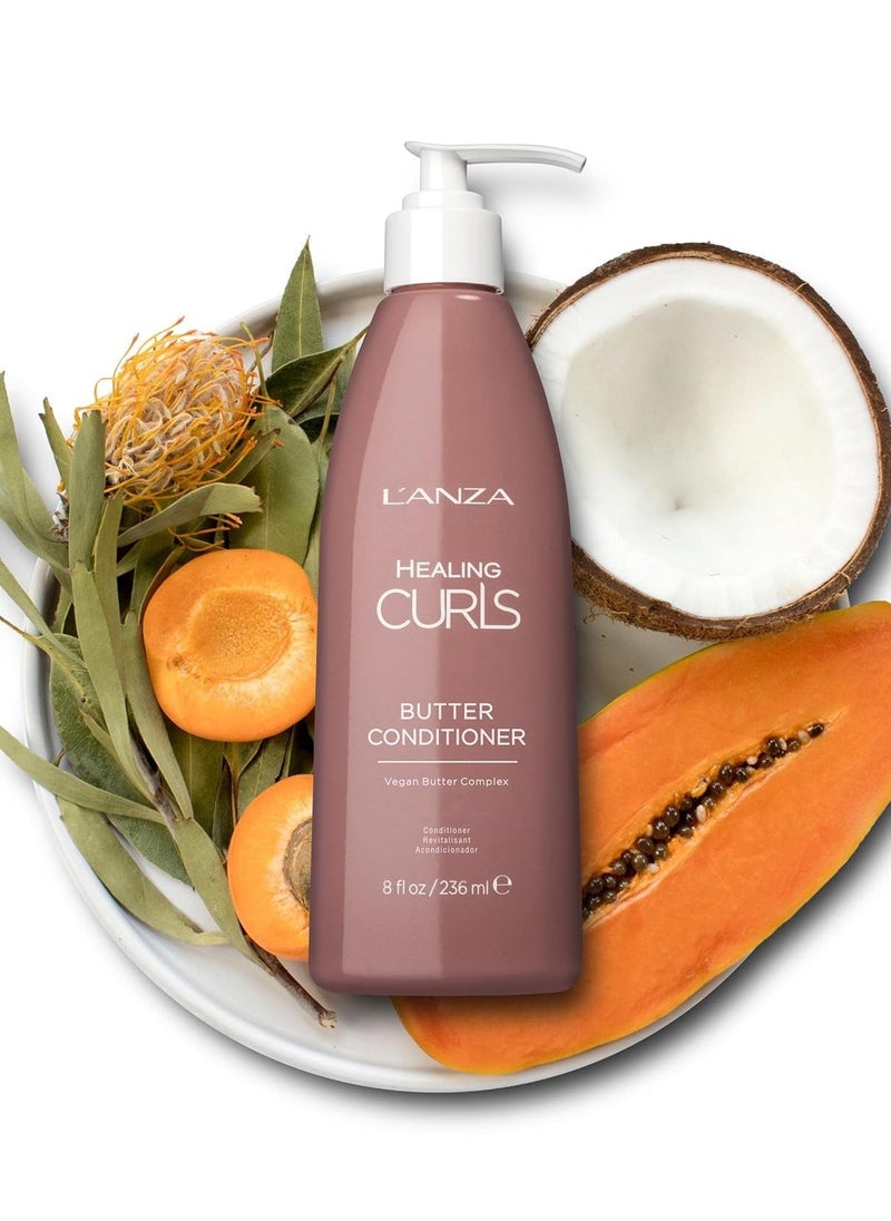 L'ANZA Healing Curls Butter Conditioner - Curly Hair Product for Moisturizing and Detangling Velvety Curls with Anti-Humidity Moisturizers, with Sulphate Free, Paraben Free Formula