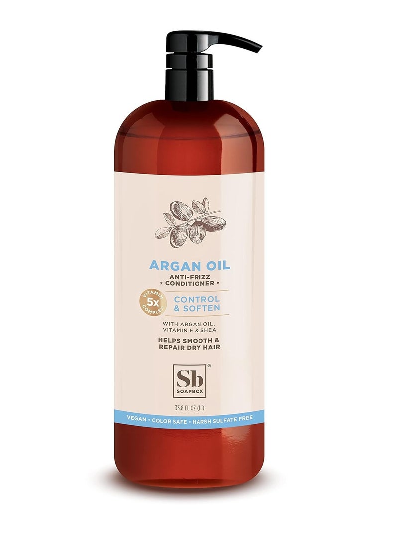 Soapbox Argan Oil Conditioner, Sulfate Free, Paraben Free, Silicone Free, Color Safe, and Vegan Hair Conditioner (33.8 Ounces)