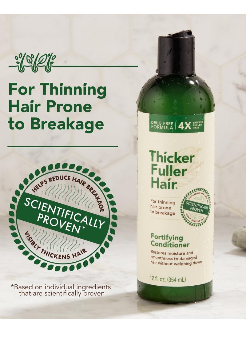 Thicker Fuller Hair Fortifying Conditioner - Moisturizing Conditioner for Women - Lightweight, Natural Formula - Hair Smoothing Conditioner - 12 oz