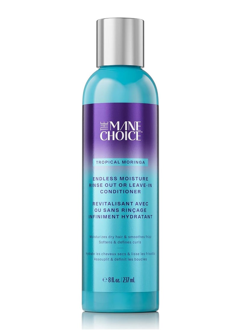 The Mane Choice Tropical Moringa Sweet Oil & Honey Endless Moisture Rinse Out or Leave In Conditioner, Detangles, Softens & Nourishes Dry, Brittle Hair, Helps Reduce Breakage & Smooth Frizz, 8 Oz