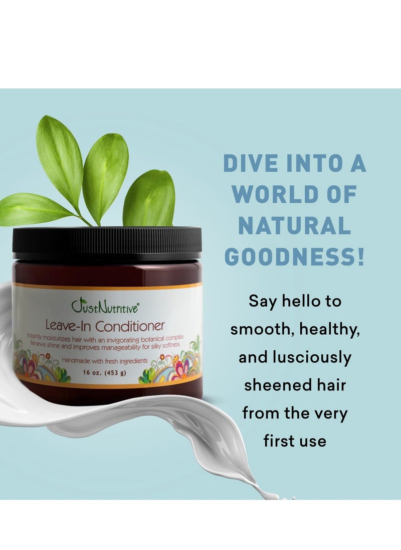 Just Nutritive Leave in Conditioner/Multitasking Leave In for All Hair Types/Pure ingredients fight frizz, split ends and creates radiant healthy shine