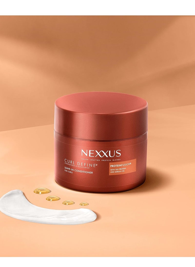 Nexxus Curl Define Leave-in Conditioner for Curly Hair with ProteinFusion Curl Conditioner for Moisturizing Curls 8 oz