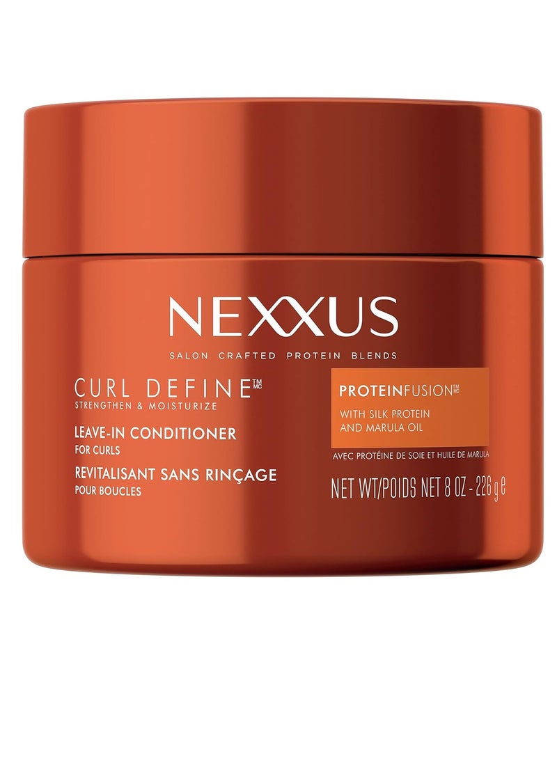 Nexxus Curl Define Leave-in Conditioner for Curly Hair with ProteinFusion Curl Conditioner for Moisturizing Curls 8 oz