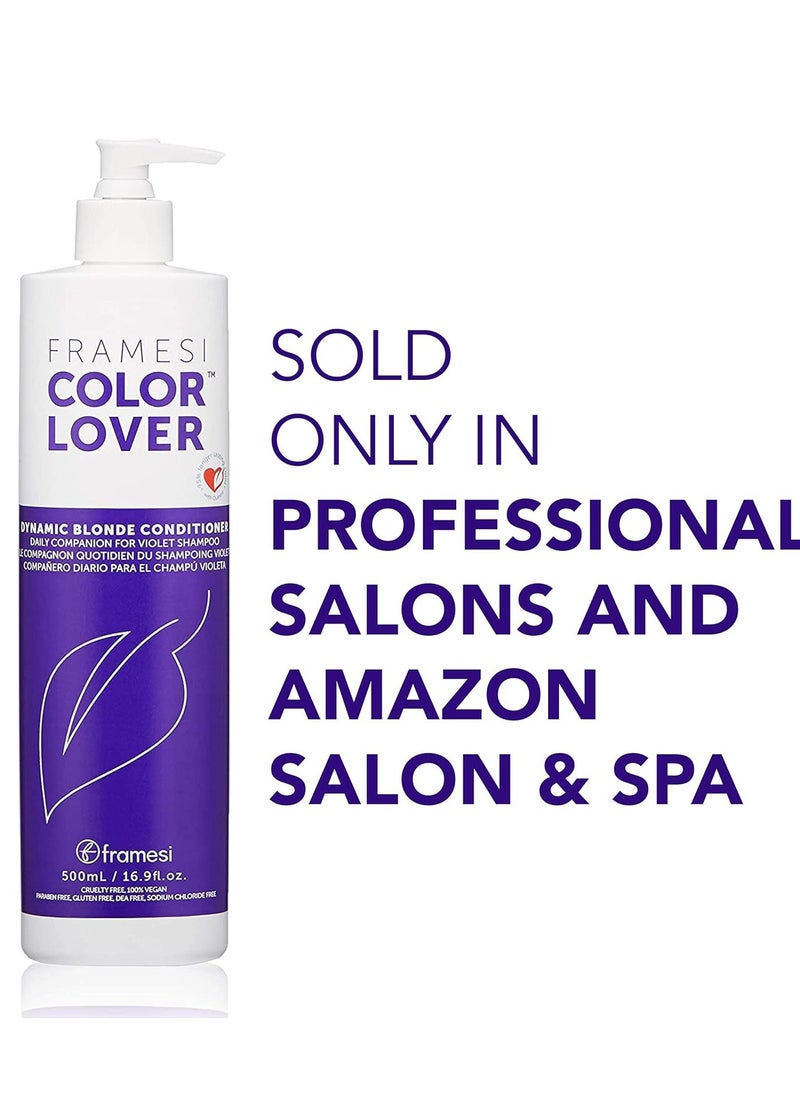 Framesi Color Lover Dynamic Blonde Conditioner, Purple Conditioner, Sulfate Free Conditioner, Color Treated Hair