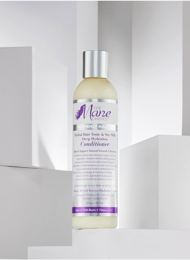 The Mane Choice Heavenly Halo Herbal Hair tonic & Soy Milk Deep Hydration Conditioner, 8 Ounce