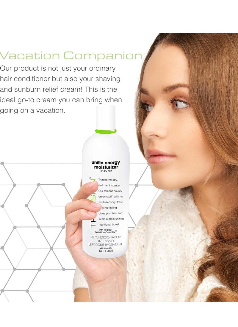 TRI Design Unific Energy Moisturizer - Deep Hair Conditioner for Dry Damaged Hair - Moisturizing Conditioner for Curly, Frizzy, Thick Hair - Hydrating Conditioner for Men and Women, 32 oz