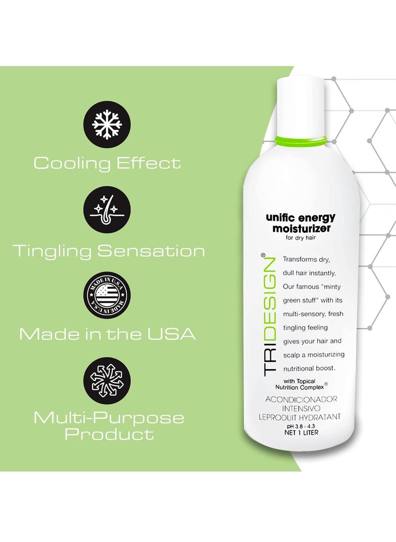 TRI Design Unific Energy Moisturizer - Deep Hair Conditioner for Dry Damaged Hair - Moisturizing Conditioner for Curly, Frizzy, Thick Hair - Hydrating Conditioner for Men and Women, 32 oz