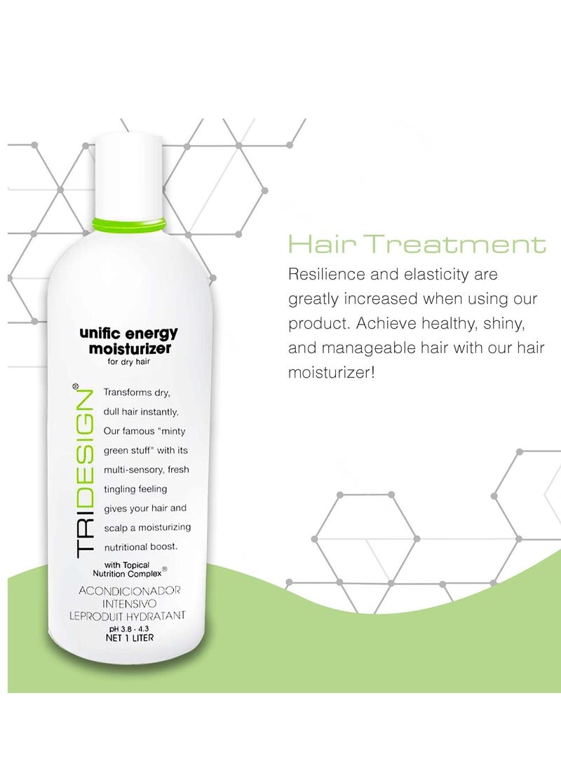 TRI Design Unific Energy Moisturizer - Deep Hair Conditioner for Dry Damaged Hair - Moisturizing Conditioner for Curly, Frizzy, Thick Hair - Hydrating Conditioner for Men and Women, 32 oz