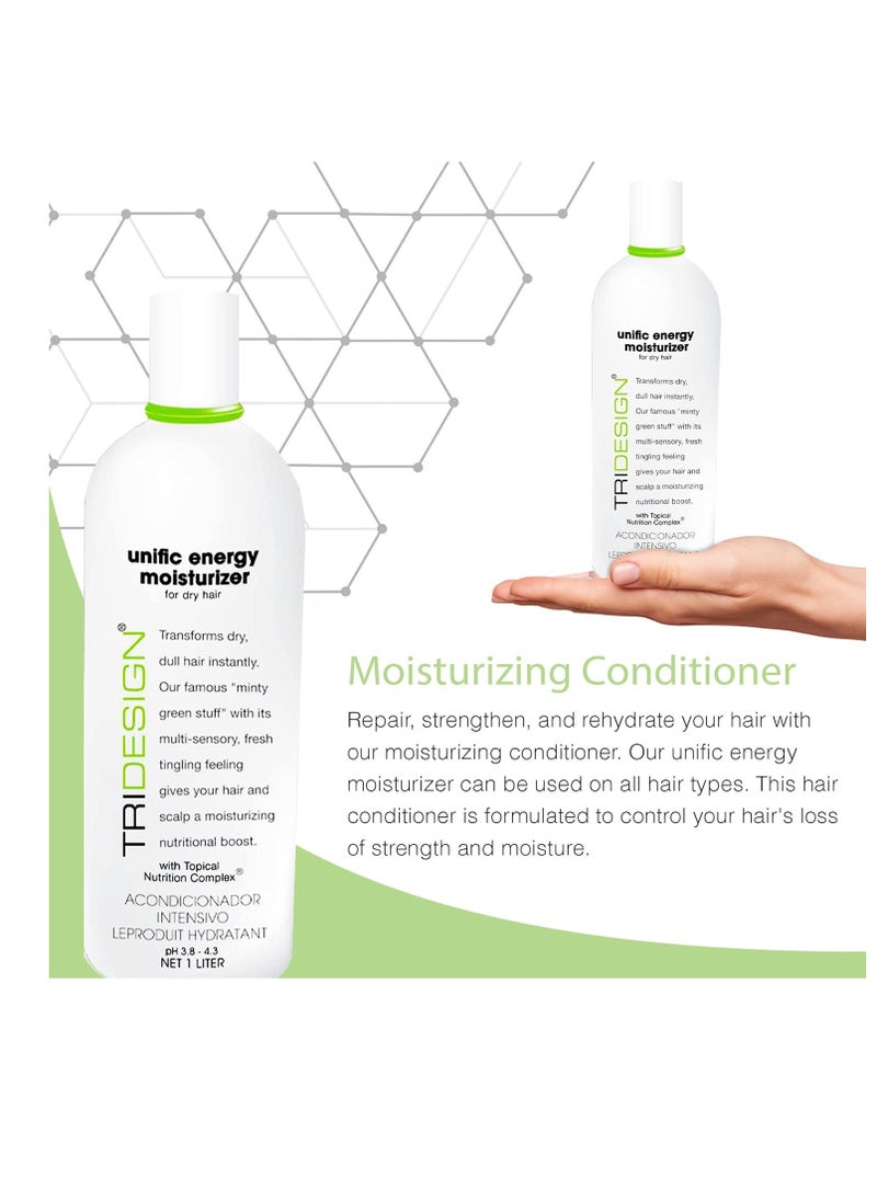 TRI Design Unific Energy Moisturizer - Deep Hair Conditioner for Dry Damaged Hair - Moisturizing Conditioner for Curly, Frizzy, Thick Hair - Hydrating Conditioner for Men and Women, 32 oz