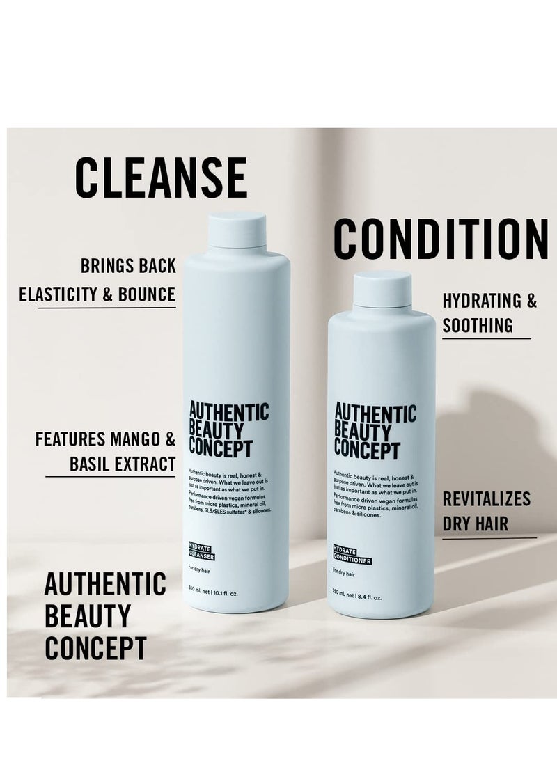 Authentic Beauty Concept Hydrate Conditioner | Normal To Dry or Curly Hair | Adds Moisture & Shine | Vegan & Cruelty-free | Silicone-free