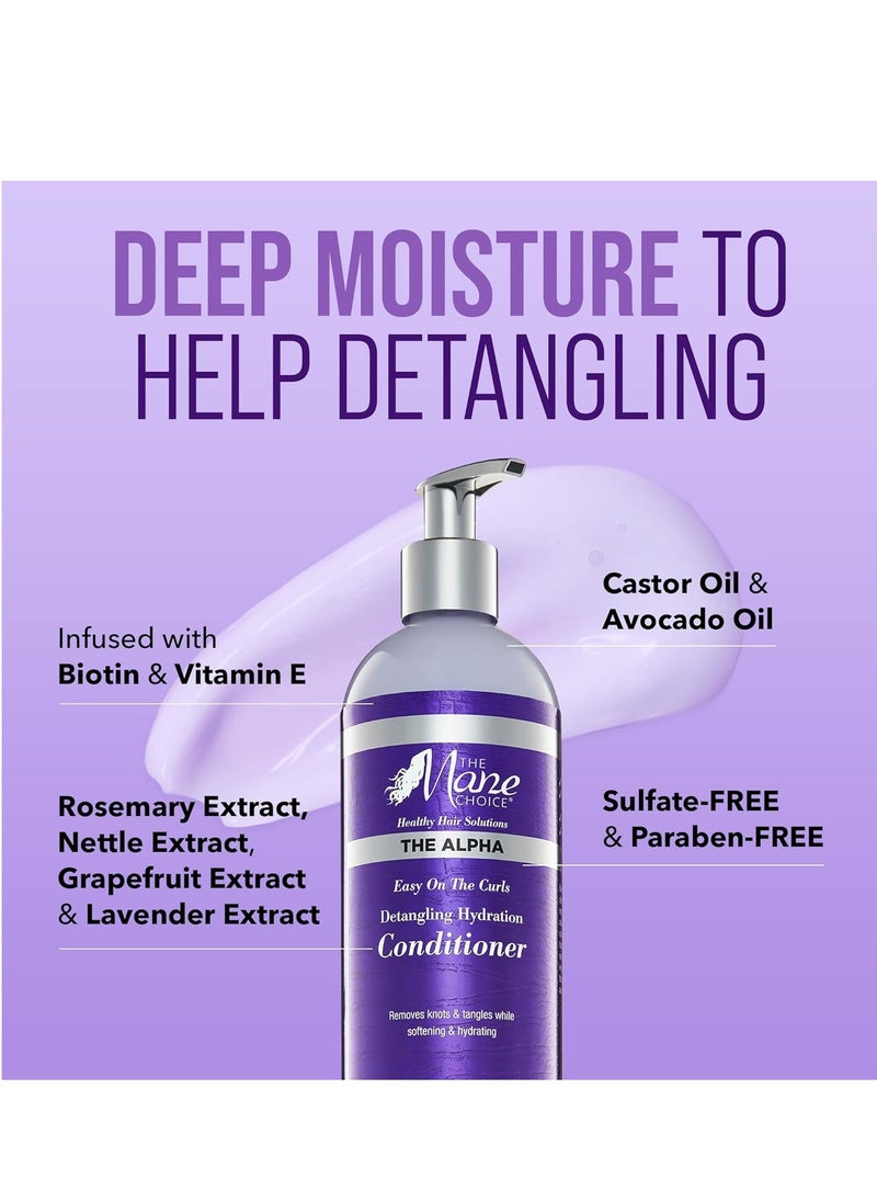 The Mane Choice The Alpha Easy On The Curls Hydration Curly Hair Conditioner, Nourishing Detangling Conditioner Enriched with Biotin & Vitamin E, Sulfate & Paraben-Free, 16 oz