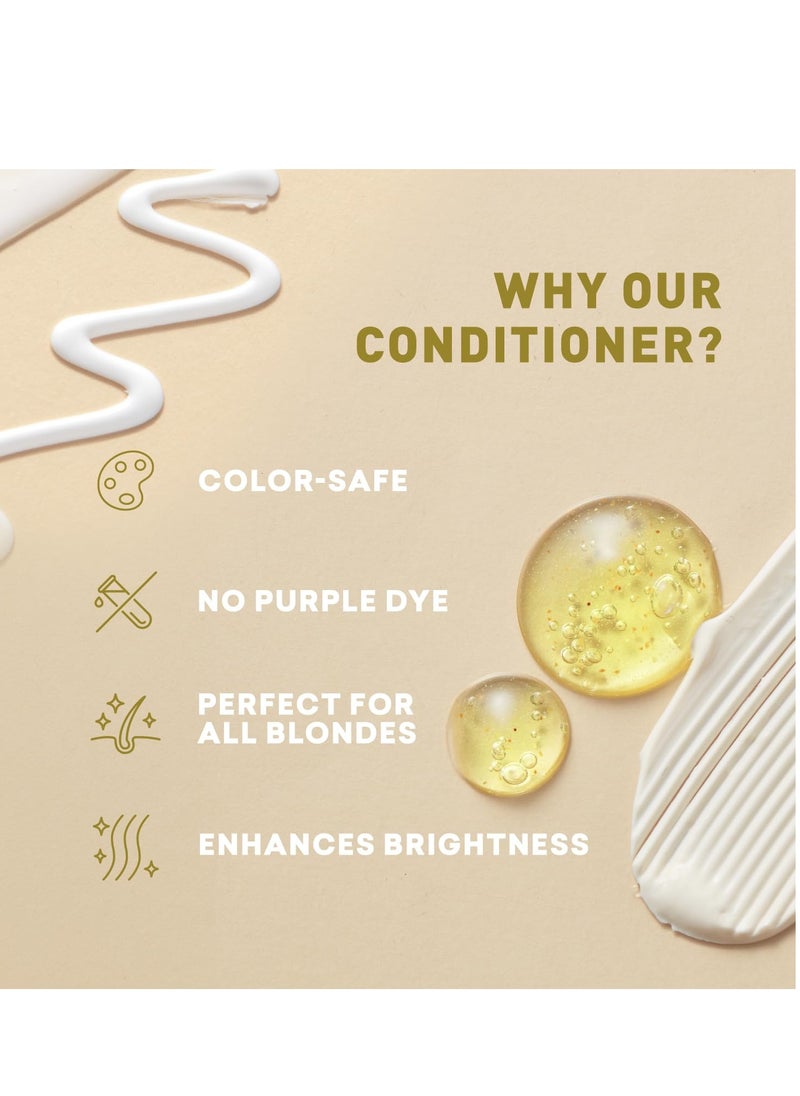 Just Nutritive Conditioner for Blonde Natural & Color-Treated Hair, Brassy Tones Neutralizer, No Purple Dye, Deep Nourishment, Silicone Free, Phthalate Free, Paraben Free, 8 oz. Bottle