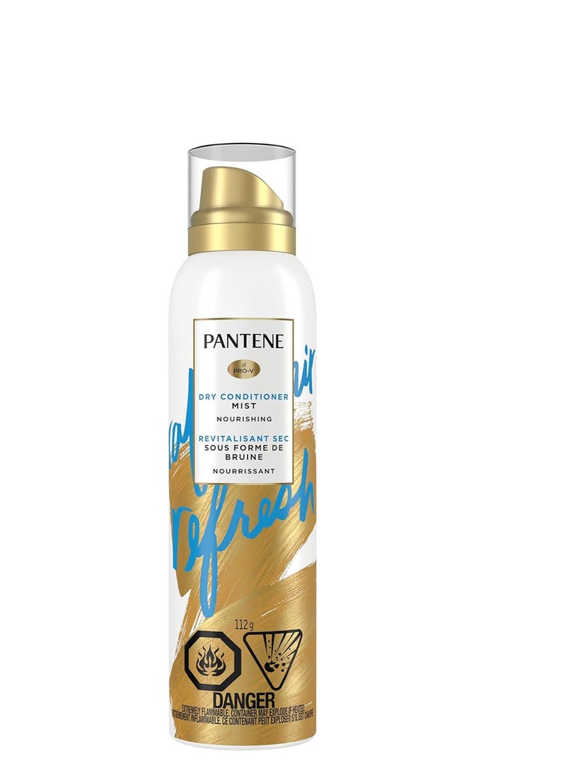 Pantene Dry Conditioner Mist Spray for Hair, 3.9oz, Blue - Instant Hydration and Frizz Control with Vitamin B5, Safe for Color Treated Hair, Pro-V Refresh