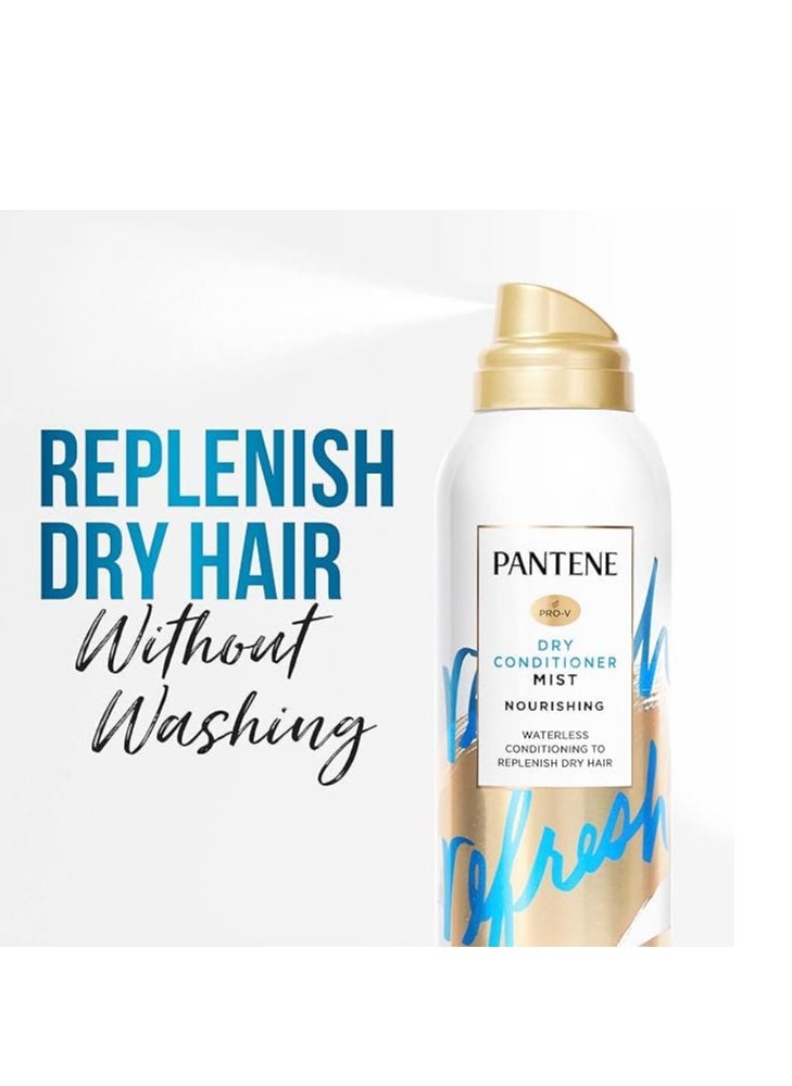 Pantene Dry Conditioner Mist Spray for Hair, 3.9oz, Blue - Instant Hydration and Frizz Control with Vitamin B5, Safe for Color Treated Hair, Pro-V Refresh