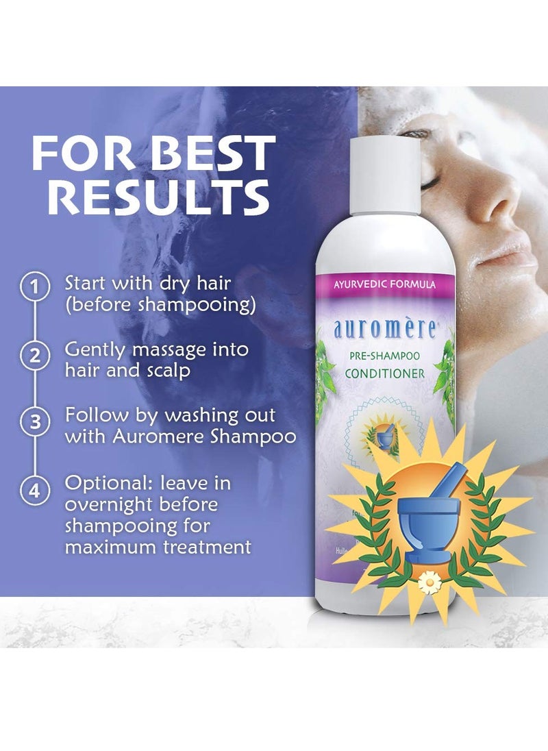 Auromere Ayurvedic Pre-Shampoo Conditioner - Vegan, Cruelty-Free, Non-GMO, Moisturizing, Paraben-Free, Sulfate-Free Hair Oil for All Hair Types (7 fl oz)