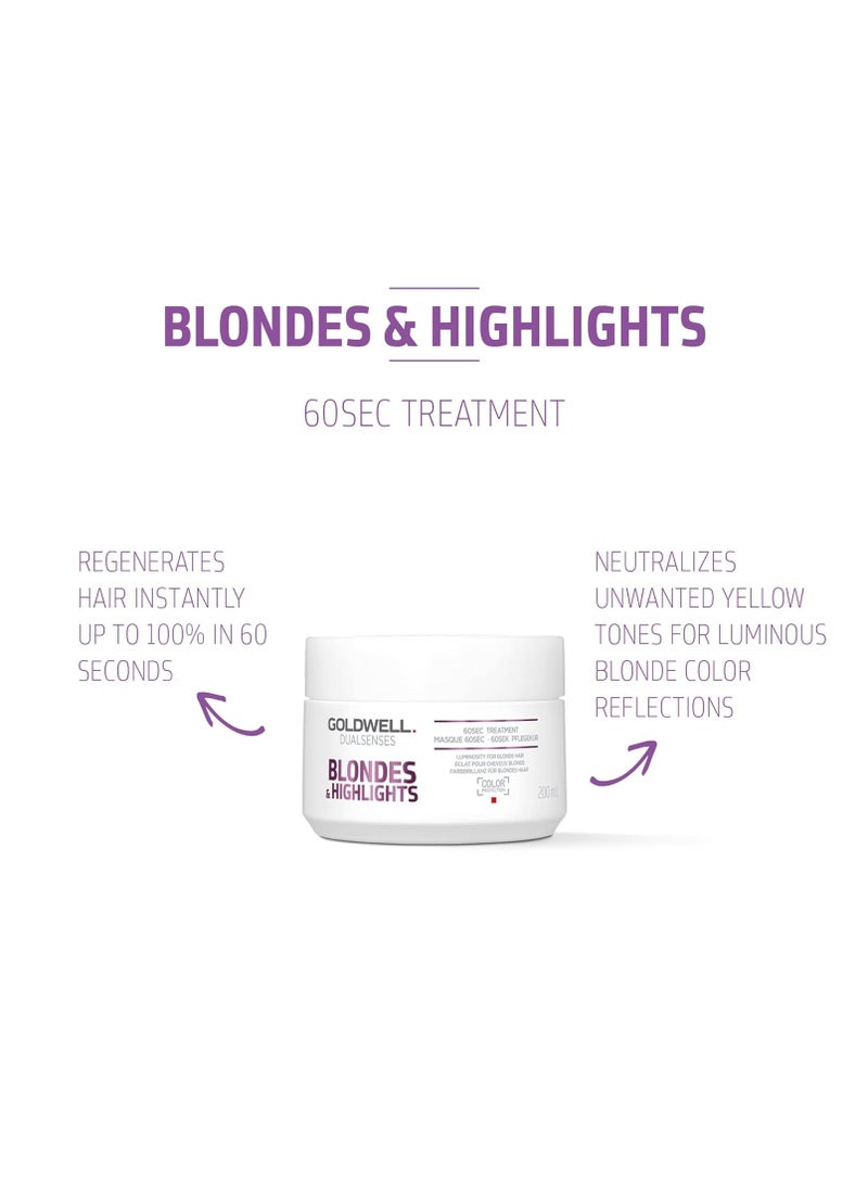 Goldwell Dualsenses Blondes & Highlights Anti-Yellow 60sec Treatment 6.8oz, 200mL