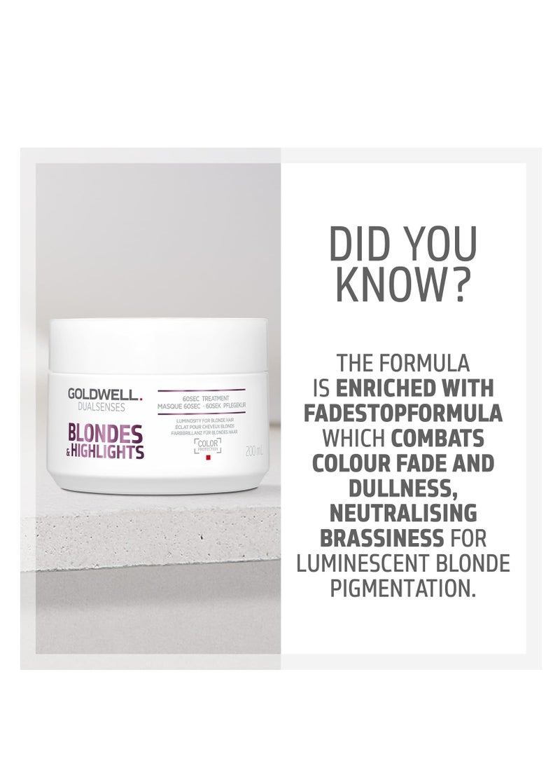 Goldwell Dualsenses Blondes & Highlights Anti-Yellow 60sec Treatment 6.8oz, 200mL