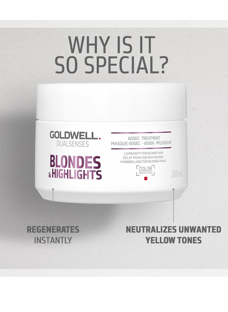 Goldwell Dualsenses Blondes & Highlights Anti-Yellow 60sec Treatment 6.8oz, 200mL