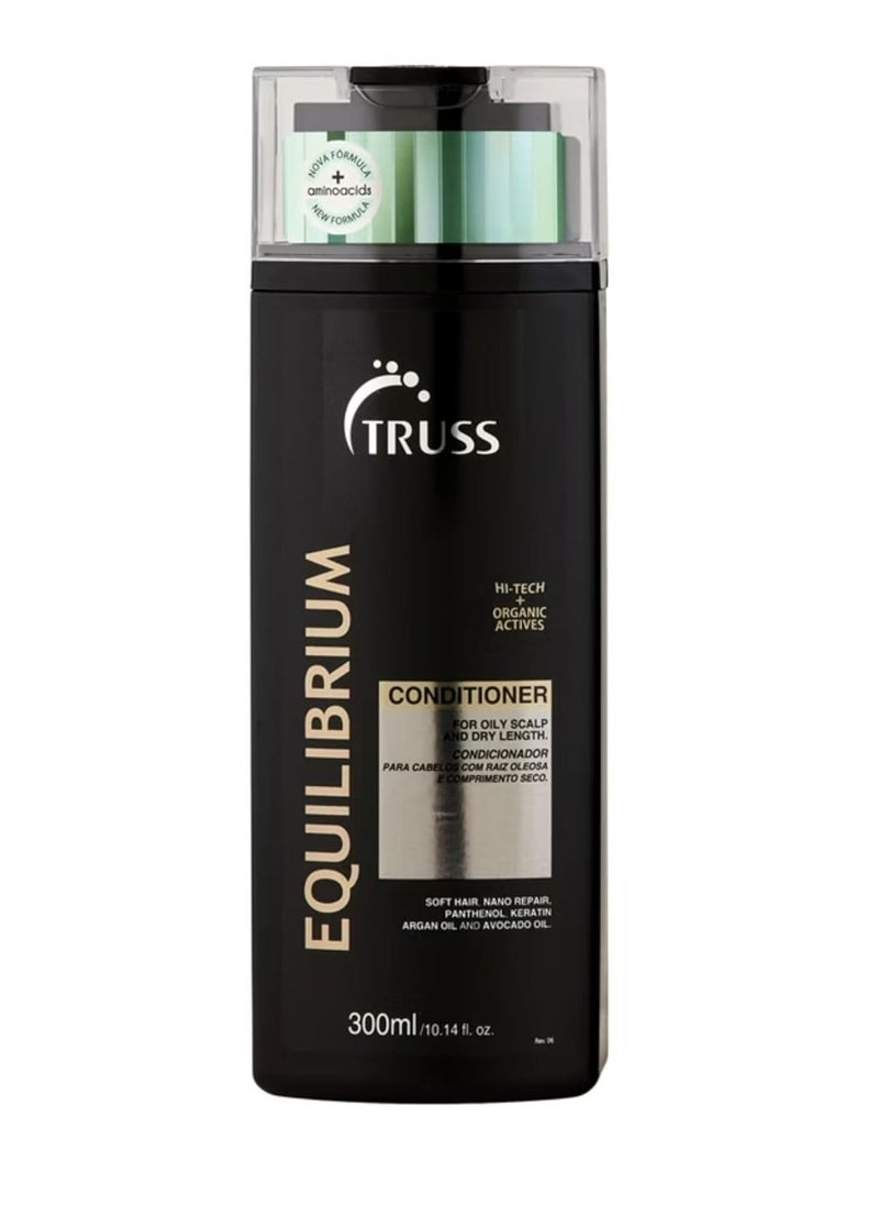 TRUSS Equilibrium Hair Conditioner - Powerful Hair Repair in a Hydrating Conditioner for Damaged Hair - Reduce Excess Oil While Strengthening + Detangling Strands - (300 ml)