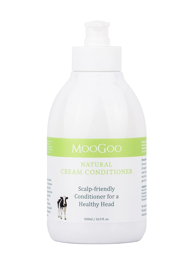 MooGoo Cream Conditioner - For Itchy, Dry, Eczema, Psoriasis & Dandruff Prone Scalps – SLS, Silicone, Sulfate & Paraben Free - Natural & Gentle Formula – 500ml