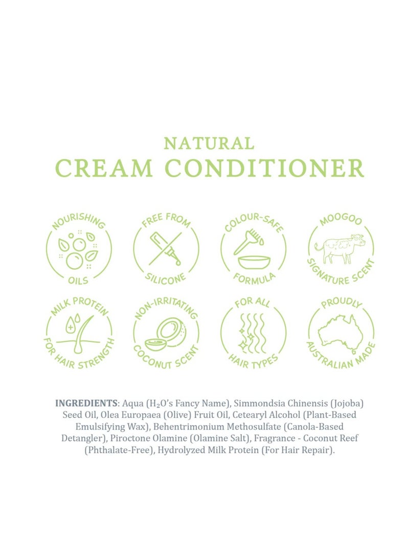MooGoo Cream Conditioner - For Itchy, Dry, Eczema, Psoriasis & Dandruff Prone Scalps – SLS, Silicone, Sulfate & Paraben Free - Natural & Gentle Formula – 500ml