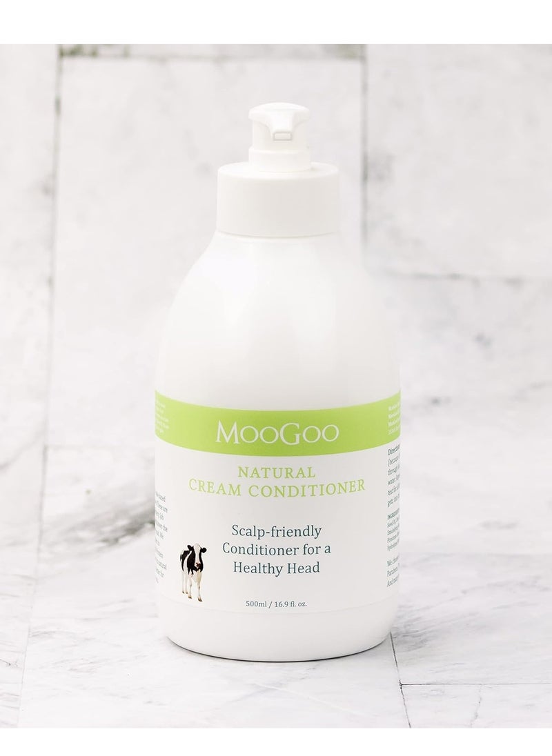 MooGoo Cream Conditioner - For Itchy, Dry, Eczema, Psoriasis & Dandruff Prone Scalps – SLS, Silicone, Sulfate & Paraben Free - Natural & Gentle Formula – 500ml