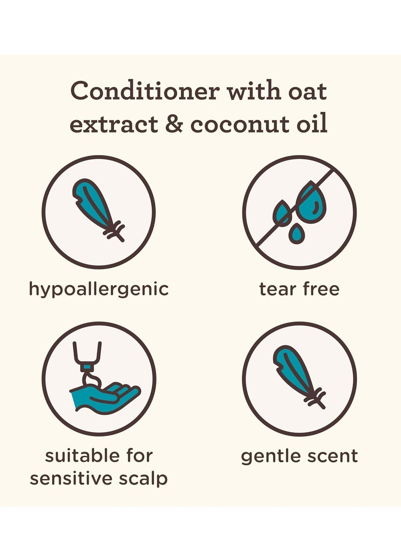 Aveeno Kids Coily Hair Conditioner with Oat Extract & Coconut Oil, Coily Hair Conditioner for Toddlers Detangles & Moisturizes Coils for Healthy-Looking Hair, Hypoallergenic, 12 fl. Oz